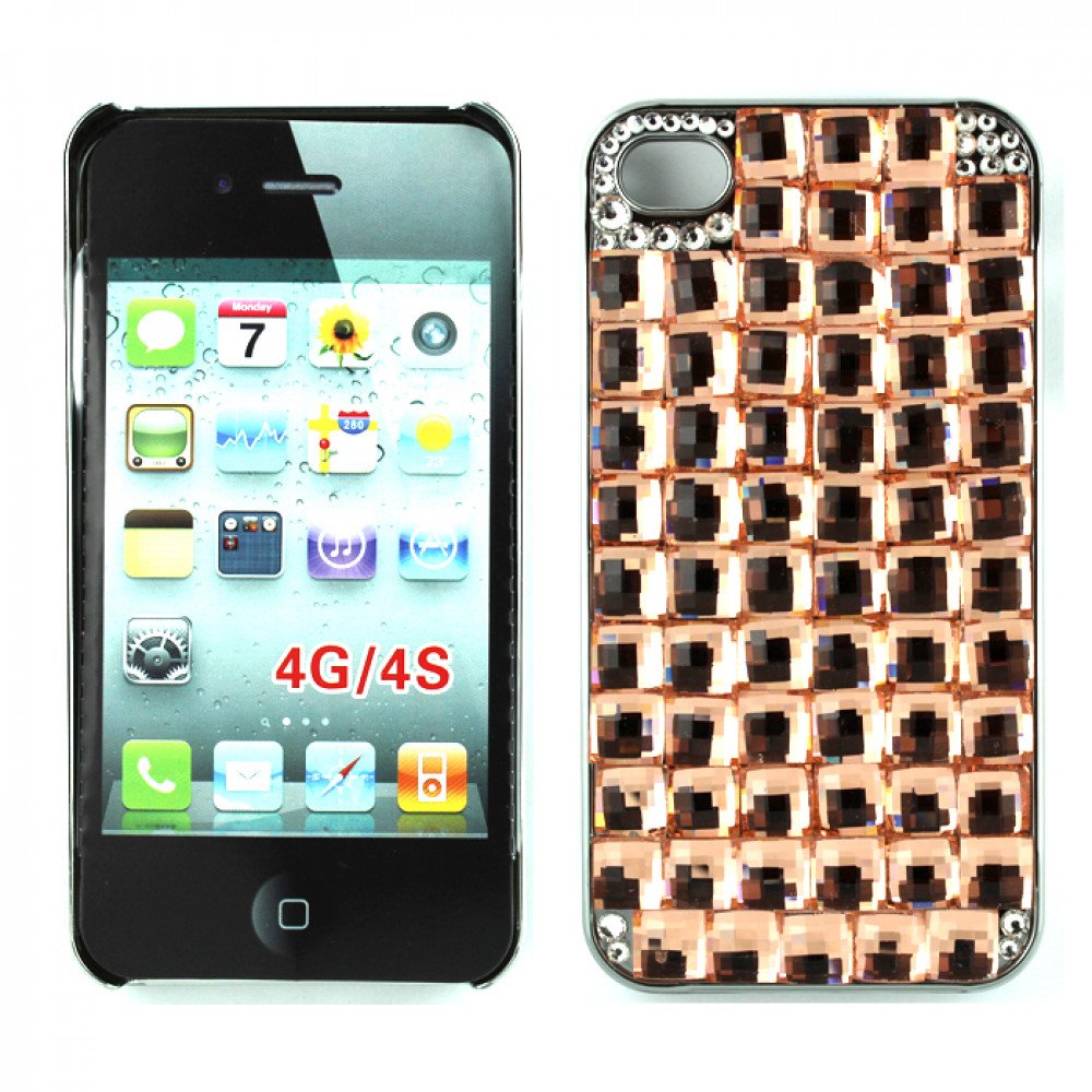 Wholesale iPhone 4 4S Glass Stud Cube Bling Crystal Diamond